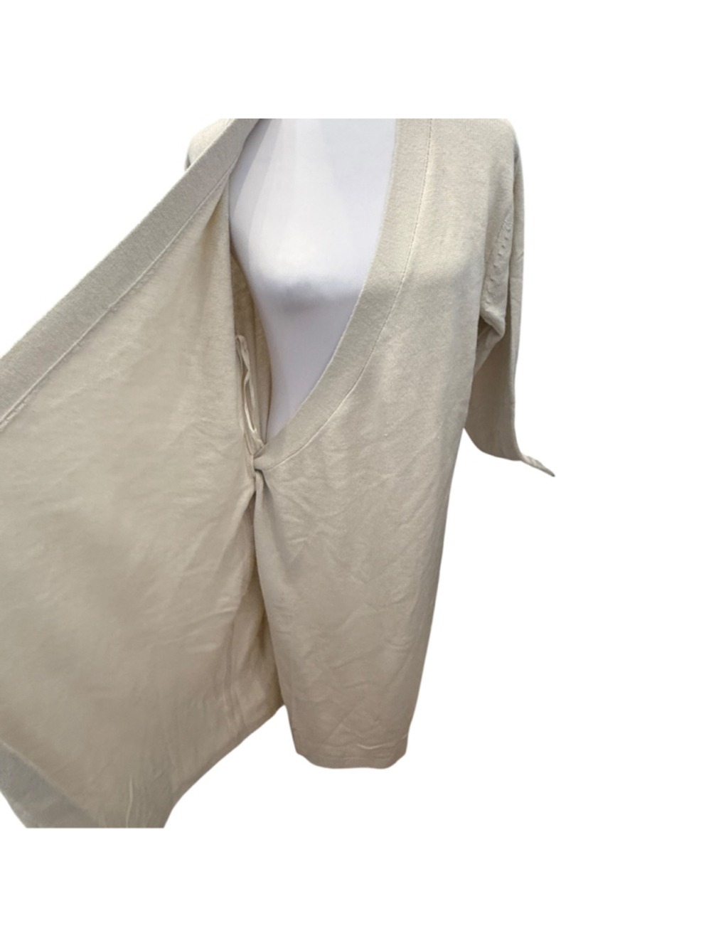 Banana Republic XL Wrap Midi Sweater Dress Transition Cream NWT - Picture 4 of 7